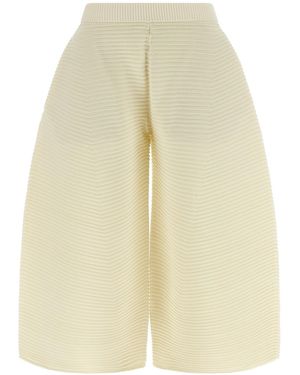 Issey Miyake 'Corrugated Knit' Trousers - Natural