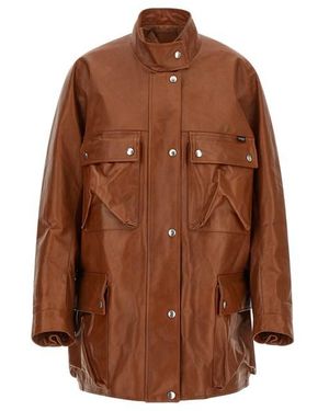 Prada Caban Pelle Anticata - Marrone