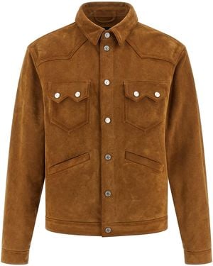 DSquared² 'suede Boxy Shirt' Jacket - Brown