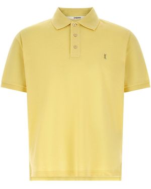 Saint Laurent 'cassandre' Polo Shirt - Yellow
