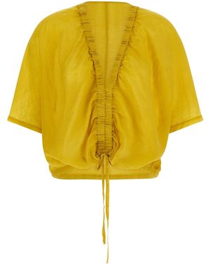 Nude Gathered Top - Yellow