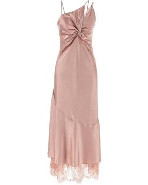 Pinko Asymmetrical Dress With Lace Details - Pink