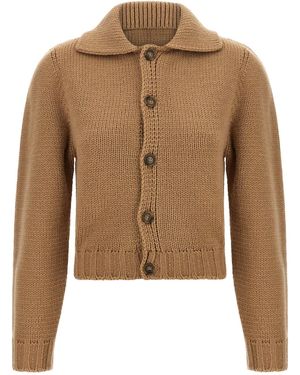 MM6 by Maison Margiela 'white Stitch Line' Cardigan - Natural