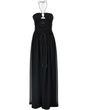 Tom Ford Cut-Out Detail Silk Maxi Dress - Black