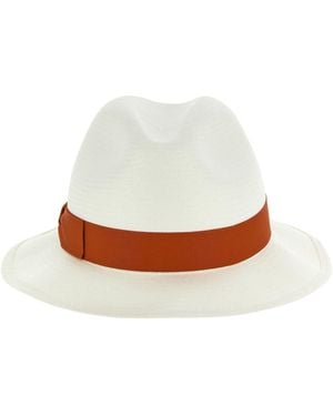 Borsalino Cappello Fedora Con Nastro - Bianco