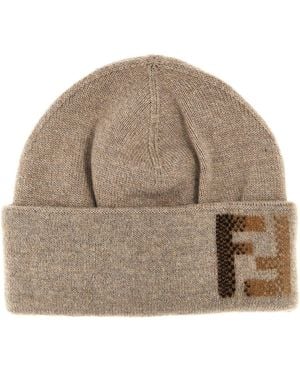 Fendi Ff Shaded Beanie - Brown