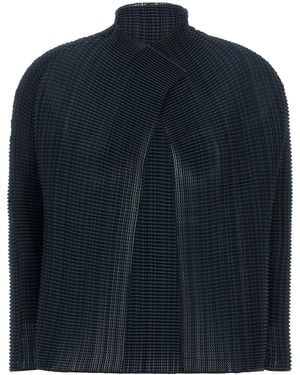 Issey Miyake Cardigan 'Wooly Pleats-68' - Blau