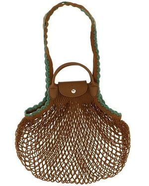 Longchamp Borsa A Spalla 'L Le Pliage Filet' - Metallizzato