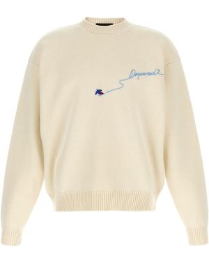 DSquared² Weißer Pullover "Snowy Dream" - Natur