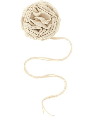 Nude Knitted Pin With Drawstring - White