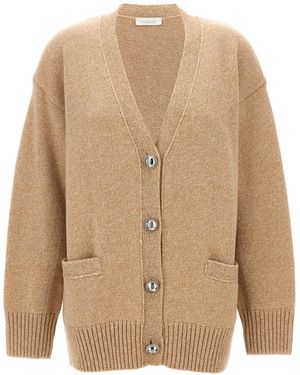 Rabanne Logo Button Cardigan Jumpers And Cardigans - Natural