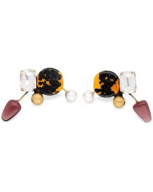 Dries Van Noten Handbemalte Ohrringe - Mehrfarbig