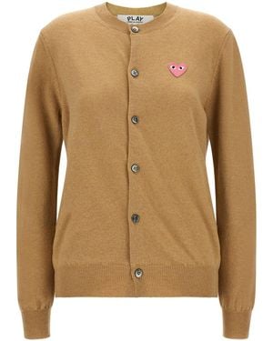 COMME DES GARÇONS PLAY Heart Patch Cardigan - Brown