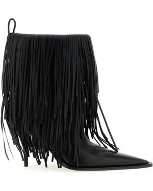 Balenciaga 'avenue Fringe' Ankle Boots - Black