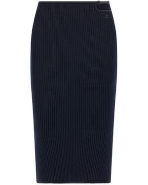 Courreges Gonna 'Loop Rib Knit' - Blu