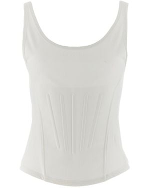 Mugler 'corseted' Tank Top - White