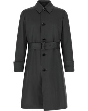 Lardini Virgin Wool Trench Coat - Black