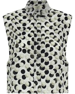 Fendi Polka Dot Crop Top - Black