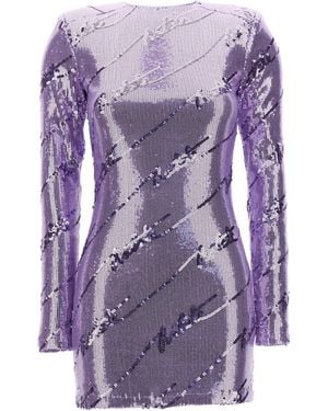 ROTATE BIRGER CHRISTENSEN Ladies Tulip Sequin Mini Dress, Brand Size 40 (Us Size 10) - Purple