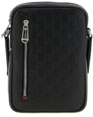 Gucci Small 'Gg Emblem' Crossbody Bag - Black