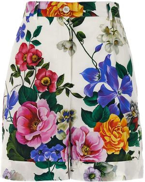 Dolce & Gabbana Shorts With Floral Motif - Multicolour