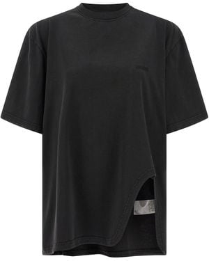 The Attico Shaped Split T-shirt - Black
