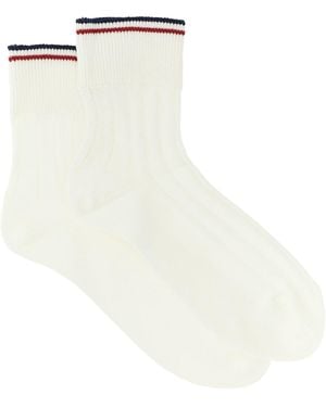 Brunello Cucinelli Gestreifte Socken - "Active"-Kollektion - Weiß