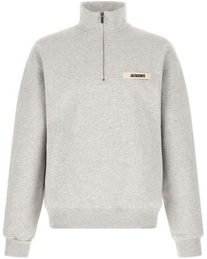 Jacquemus 'le Camionneur Gros-grain' Sweatshirt - Grey