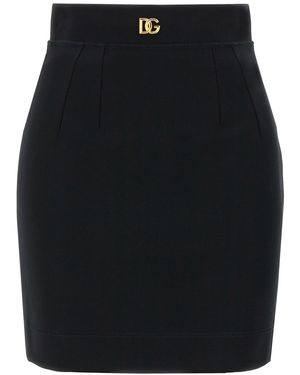 Dolce & Gabbana Logo Stretch Skirt - Black