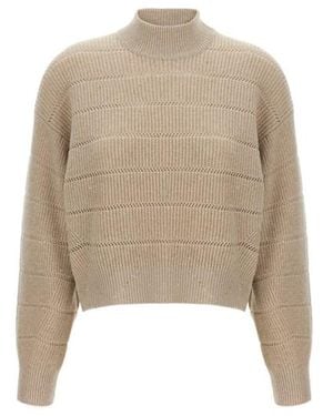Brunello Cucinelli Maglia Crop 'Rustic Dazzling Net' - Neutro