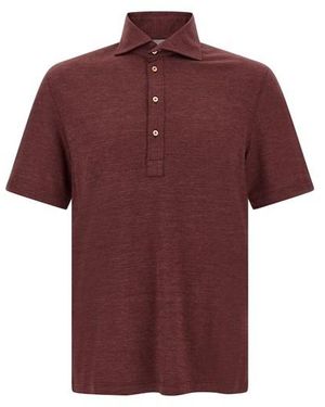 Brunello Cucinelli Polo Colletto Francese - Rosso