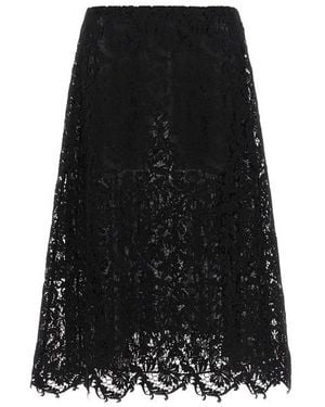 Fendi Gonna Pizzo Macramè - Nero