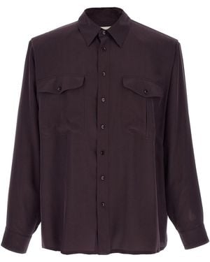 Saint Laurent Viscose And Silk Shirt - Purple