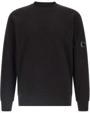 C.P. Company Sweatshirt "Diagonal Raised" - Schwarz