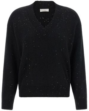 Brunello Cucinelli 'Diamante' Jumper - Black