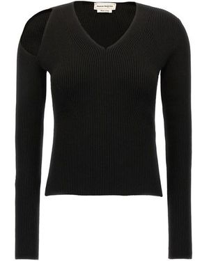 McQueen Maglia cut out - Nero