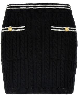 Alessandra Rich Braided Skirt - Black