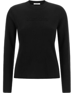 Max Mara Pullover "Manto" Mit Geprägtem Logo - Schwarz