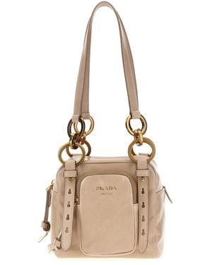 Prada Borsa A Mano 'Bauletto Soft Lux' - Neutro