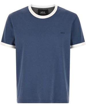 A.P.C. Logo Embroidery T-shirt - Blue