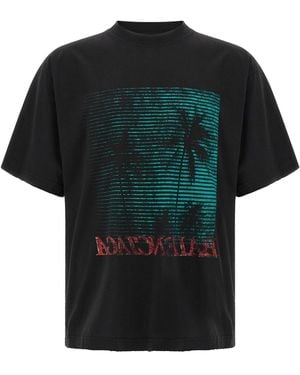 Balenciaga Vintage-effect T-shirt - Black