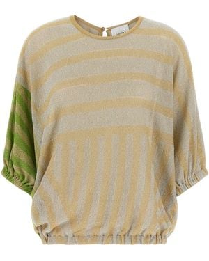 Nude Pullover Aus Lurex - Natur