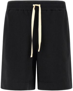 Jil Sander Embroidered Logo Bermuda Shorts - Black