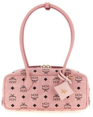 MCM Borsa A Spalla 'Aren East West' Piccola - Rosa