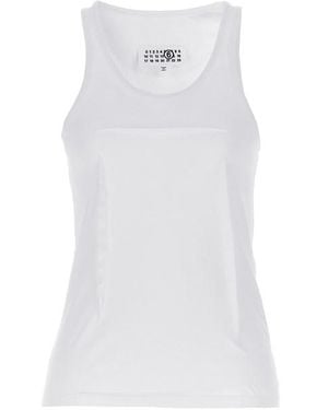 MM6 by Maison Martin Margiela Tank top rouches - Bianco