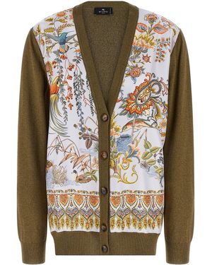 Etro Paisley Silk Insert Cardigan - Multicolour