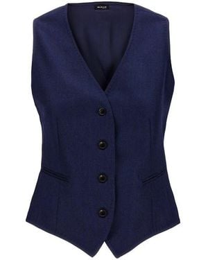 Kiton Gilet cashmere seta - Blu