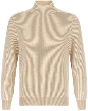 Brunello Cucinelli English Ribbed Jumper - White