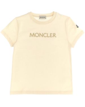 Moncler Logo Embroidery T-shirt - Natural