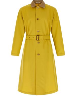 AURALEE 'wool Max Canvas' Coat - Yellow
